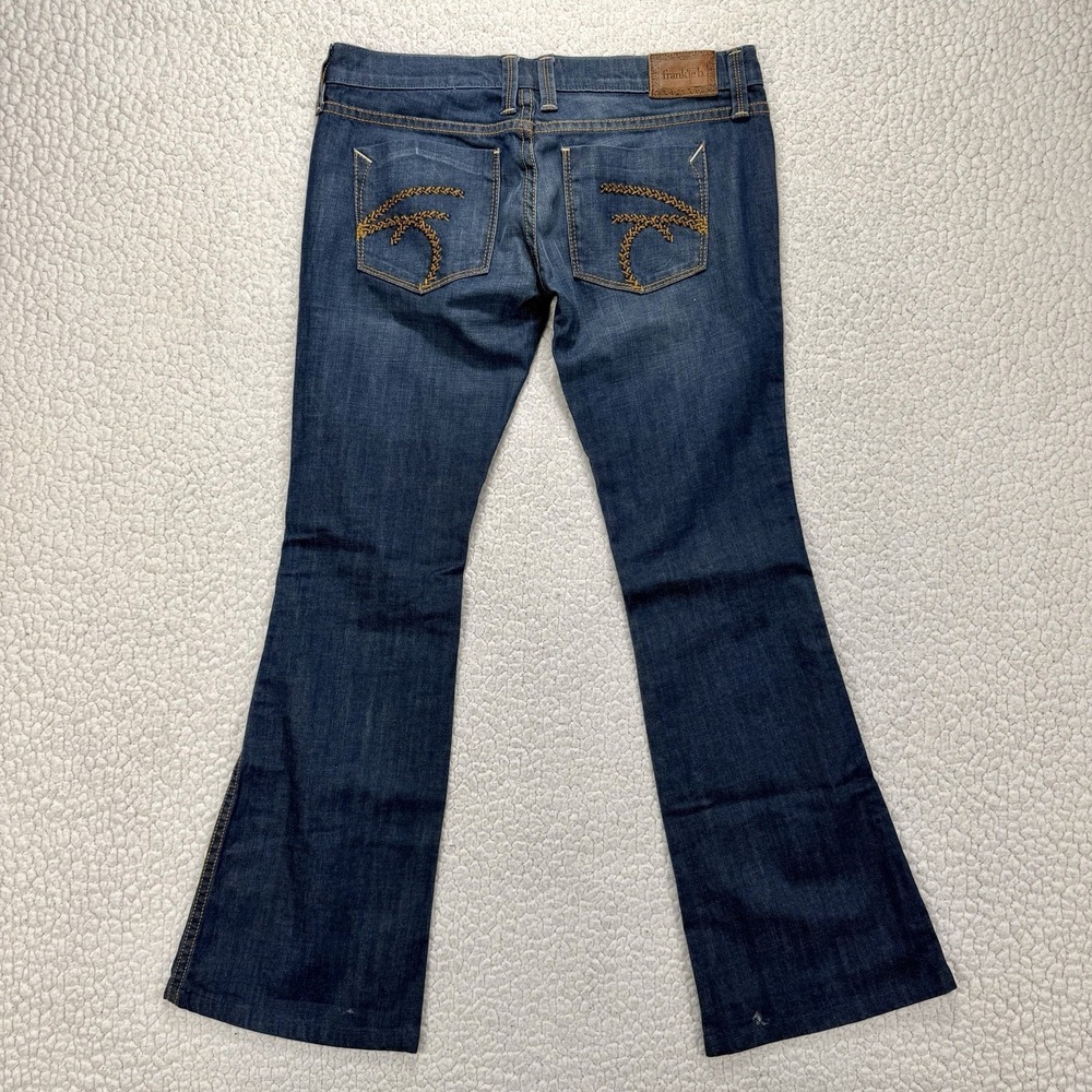 Frankie B Bootcut Jeans Women's 8 (32x30) USA Y2K Boho Western Flare Low Rise - Picture 3 of 14